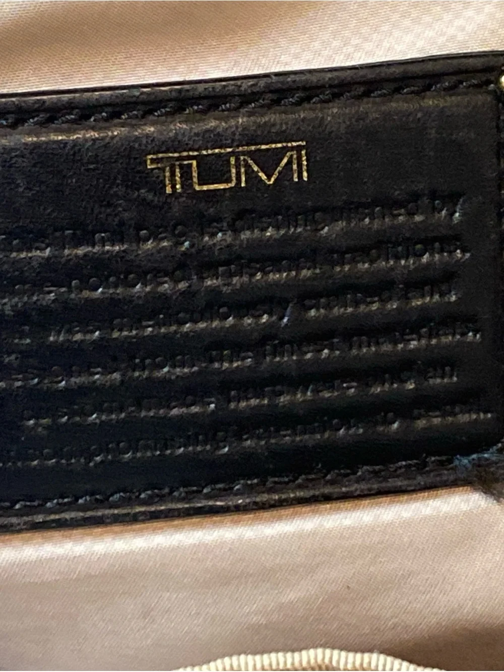 Tumi Black Nylon Backpack with Gold Hardware
